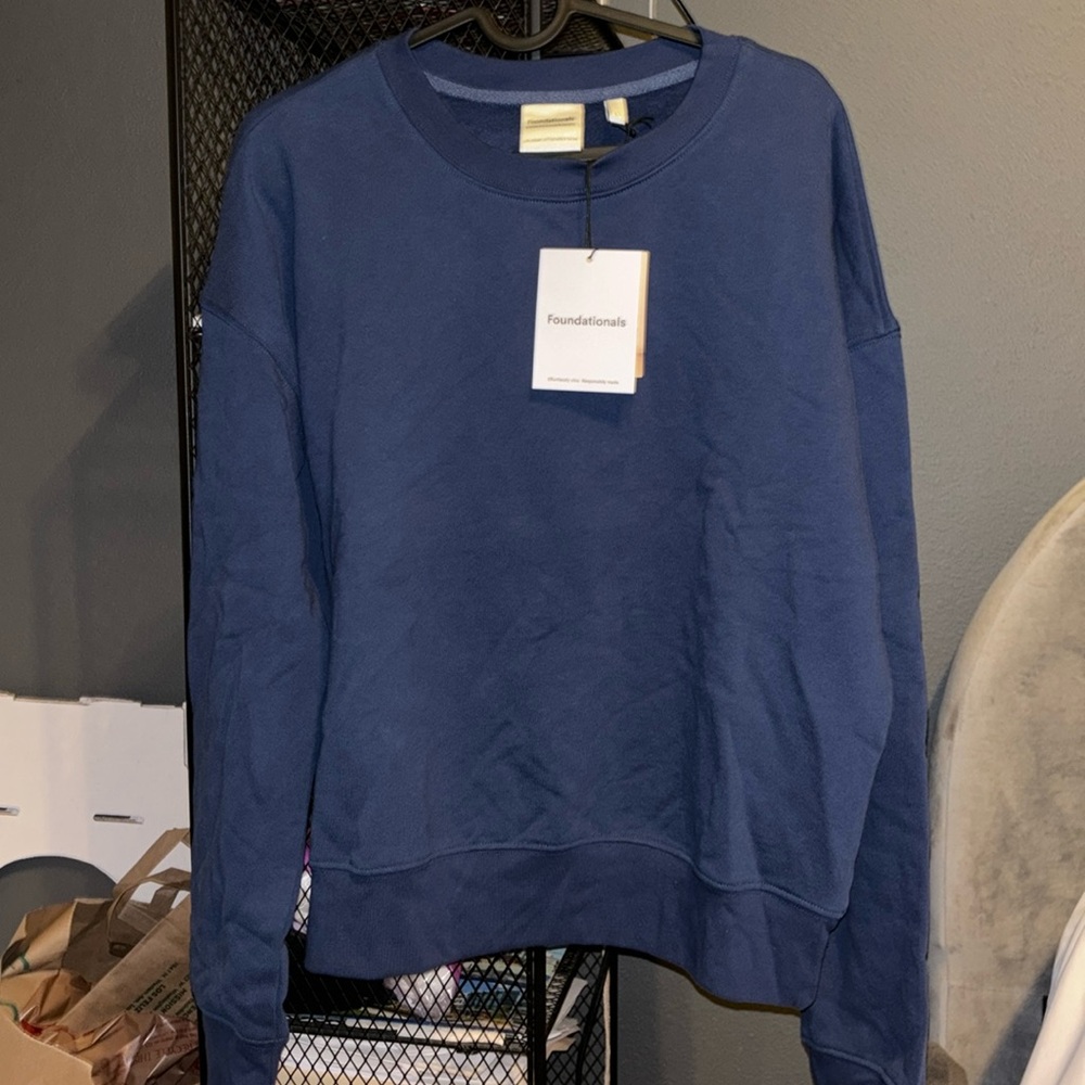 Foundationals Navy Blue Sweatshirt NWT
